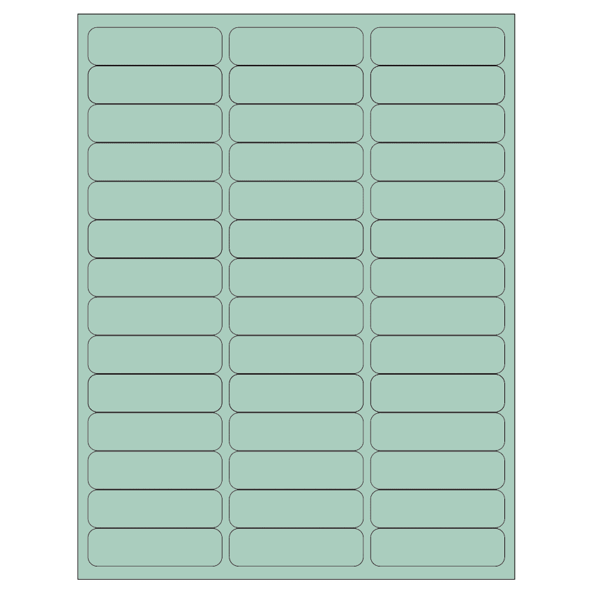 2.625" x 0.75" Pastel Green Rectangular Sheet Labels