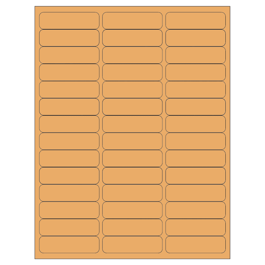 2.625" x 0.75" Pastel Orange Rectangular Sheet Labels