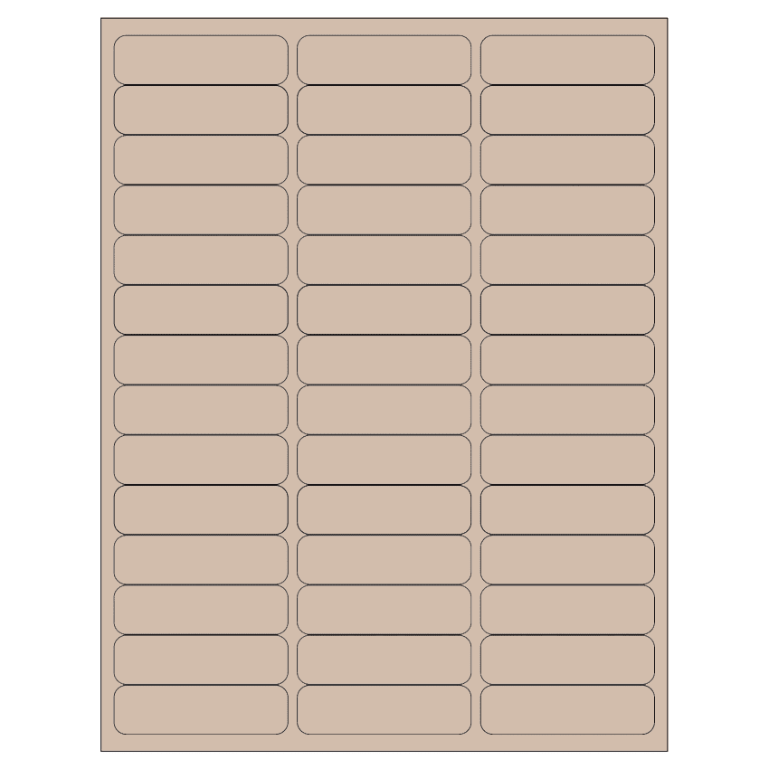 2.625" x 0.75" Pastel Tan Rectangular Sheet Labels