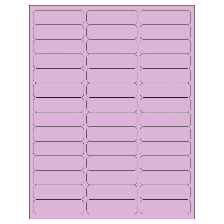 2.625" x 0.75" Pastel Purple Rectangular Sheet Labels