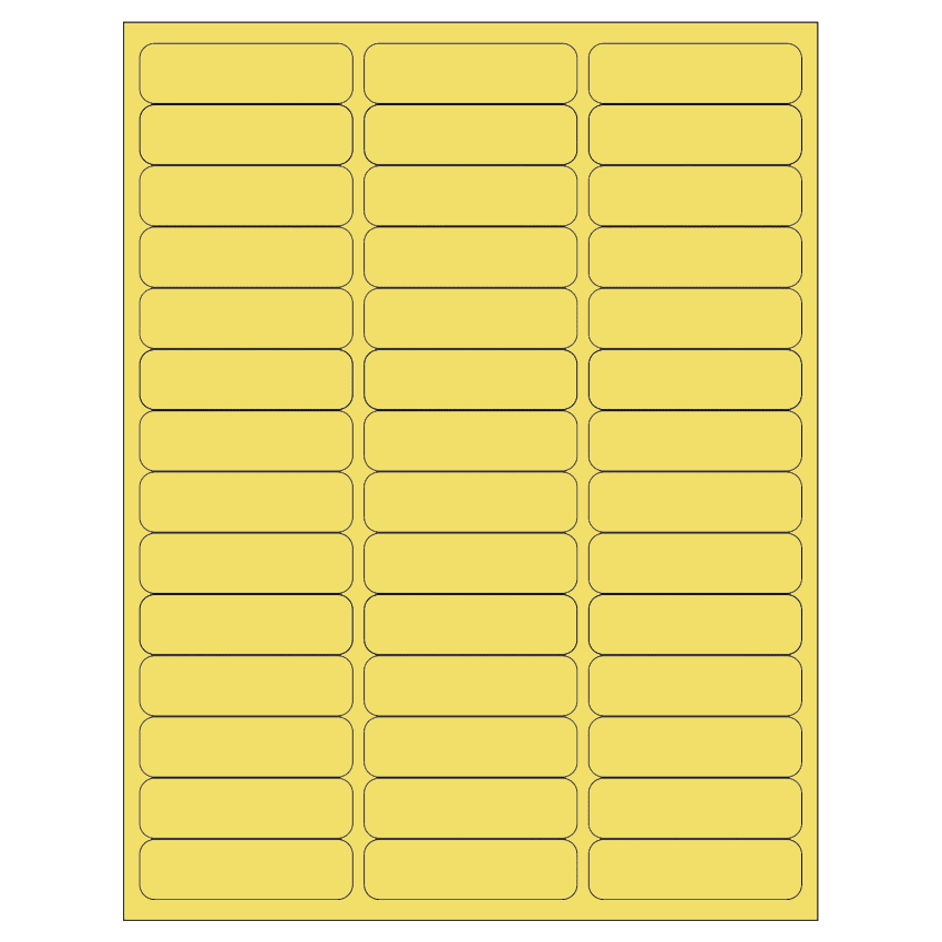 2.625" x 0.75" Pastel Yellow Rectangular Sheet Labels