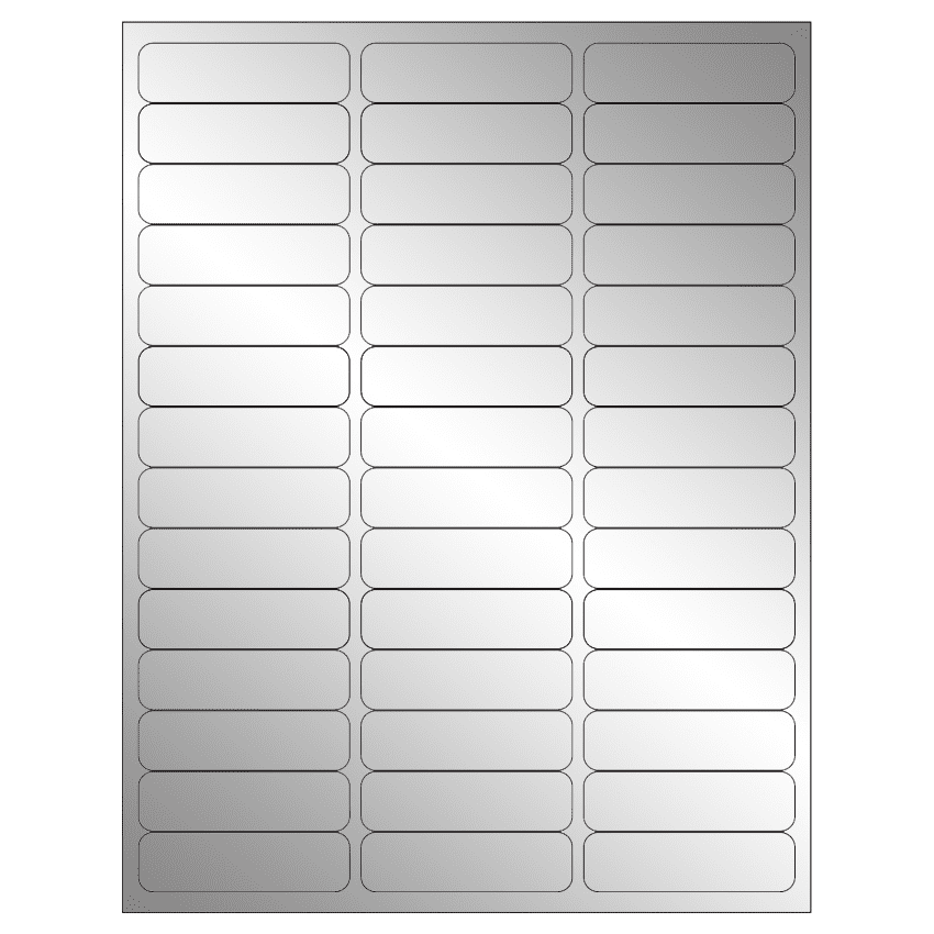 2.625" x 0.75" Silver Foil Rectangular Sheet Labels