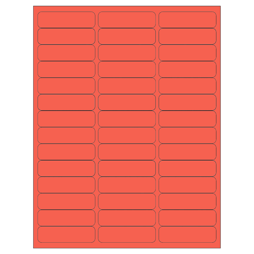 2.625" x 0.75" Red Rectangular Sheet Labels