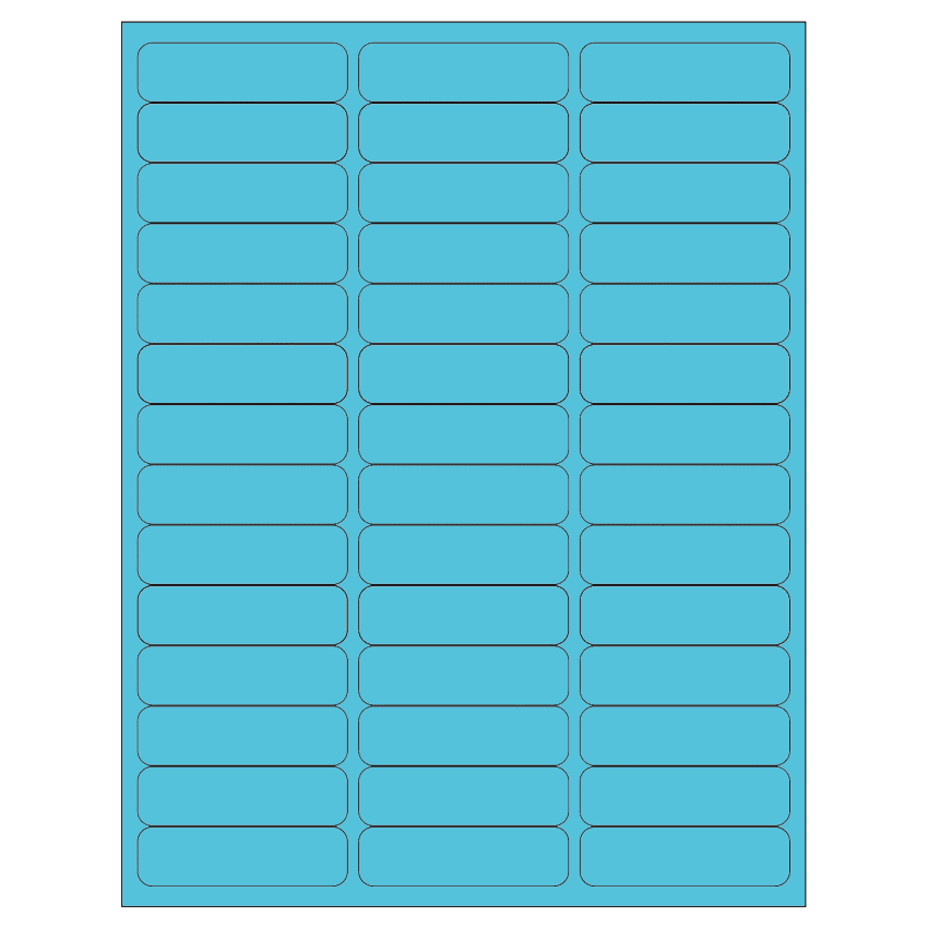 2.625" x 0.75" Turquoise Rectangular Sheet Labels