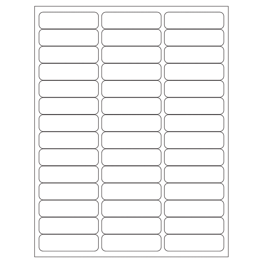 2.625" x 0.75" White Polyester Rectangular Sheet Labels