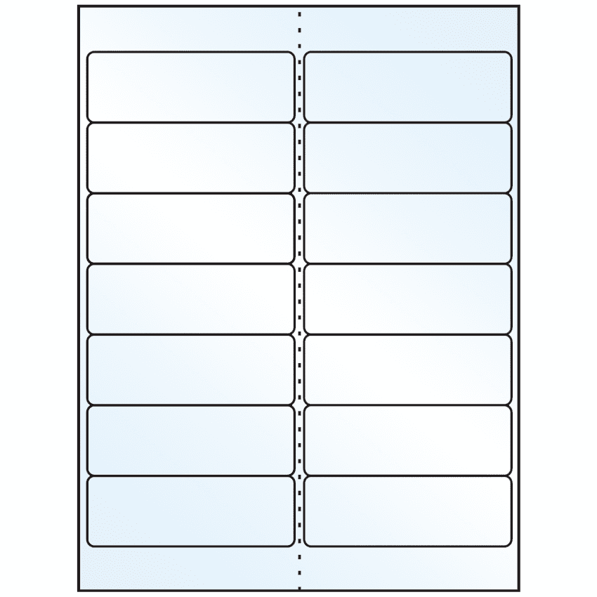 4" x 1.33" Crystal Clear Rectangular Sheet Labels