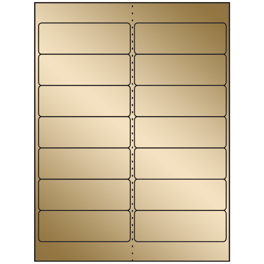 4" x 1.33" Gold Foil Rectangular Sheet Labels