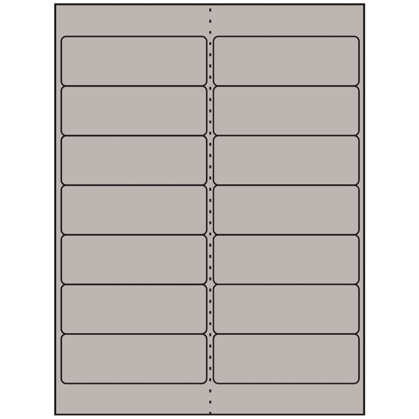 4" x 1.33" Gray Rectangular Sheet Labels