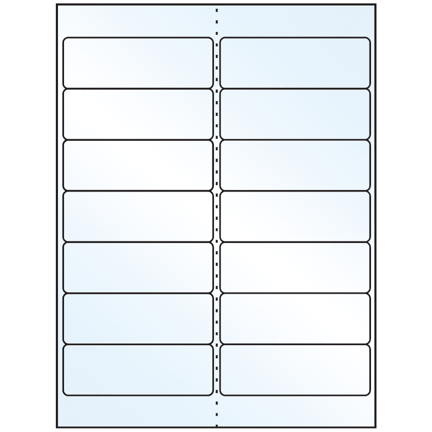 4" x 1.33" White Mid Gloss Rectangular Sheet Labels