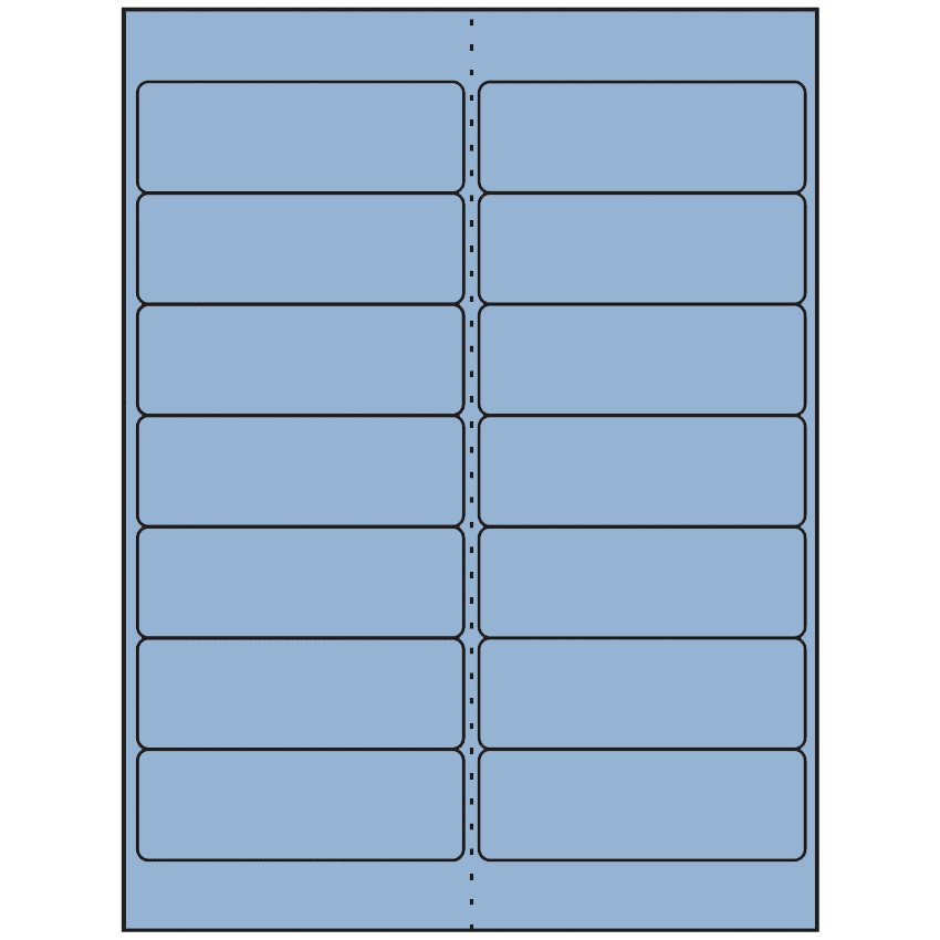 4" x 1.33" Pastel Blue Rectangular Sheet Labels