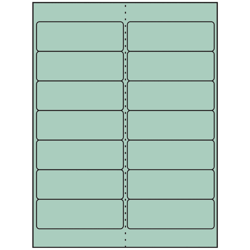 4" x 1.33" Pastel Green Rectangular Sheet Labels