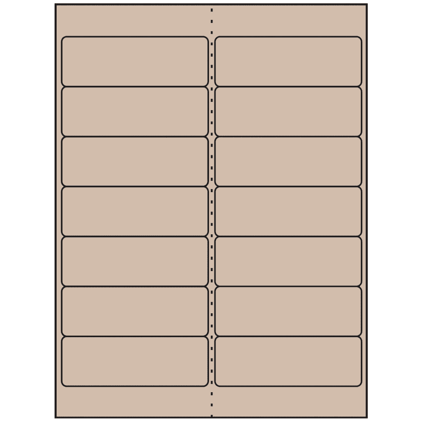 4" x 1.33" Pastel Tan Rectangular Sheet Labels