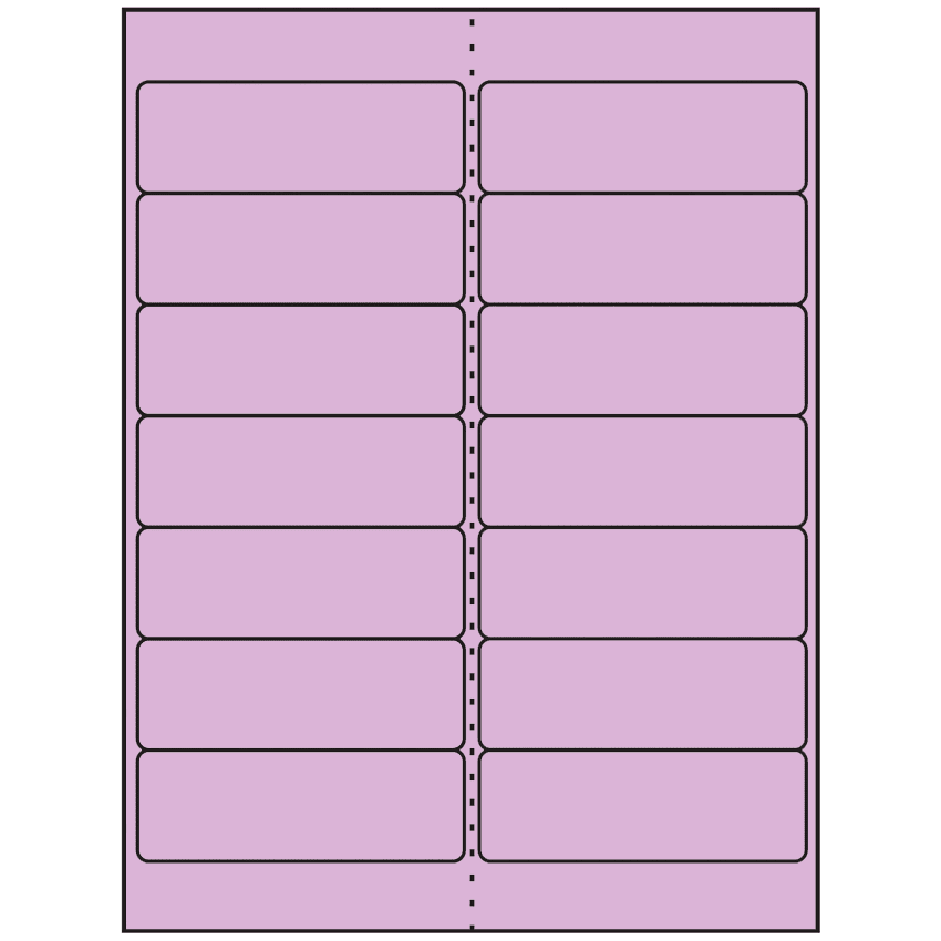 4" x 1.33" Pastel Purple Rectangular Sheet Labels