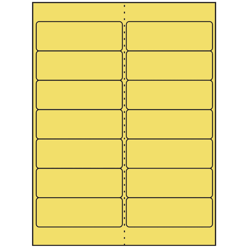 4" x 1.33" Pastel Yellow Rectangular Sheet Labels