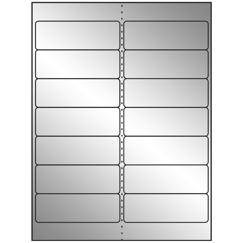 4" x 1.33" Silver Foil Rectangular Sheet Labels
