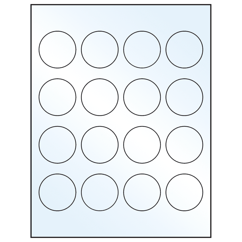 1.75" Crystal Clear Circular Sheet Labels