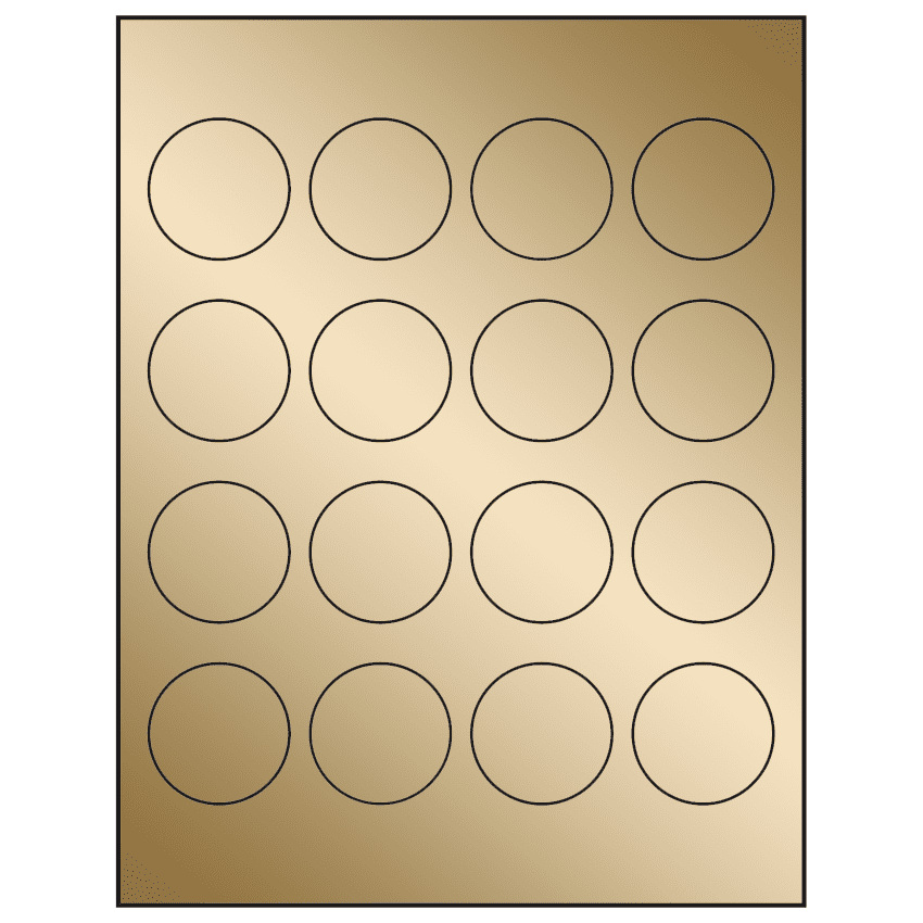 1.75" Gold Foil Circular Sheet Labels