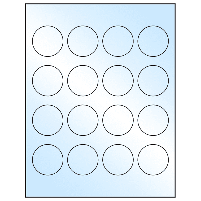 1.75" White Premium High Gloss Circular Sheet Labels