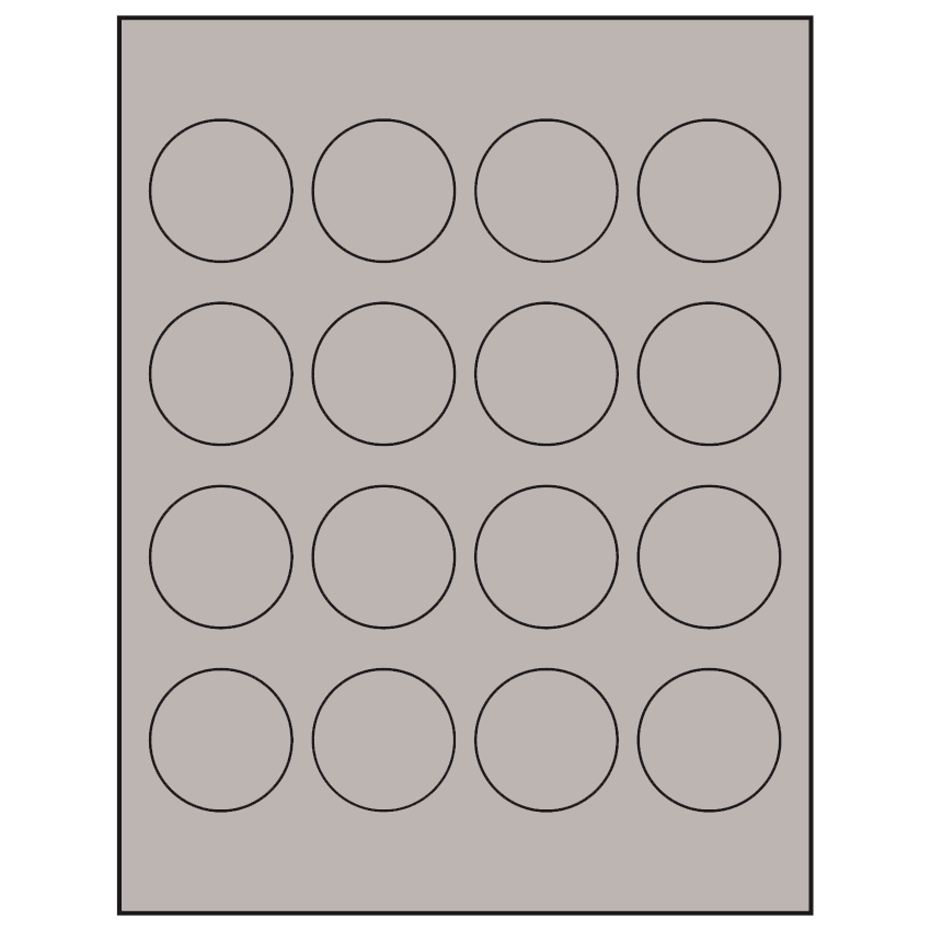 1.75" Gray Circular Sheet Labels