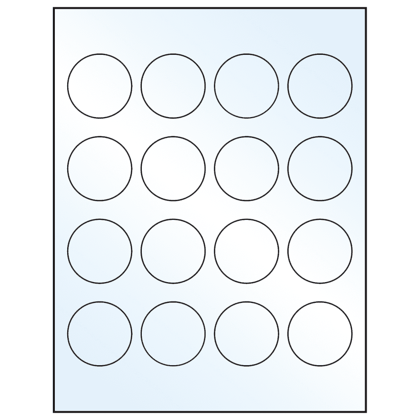 1.75" White Mid Gloss Circular Sheet Labels