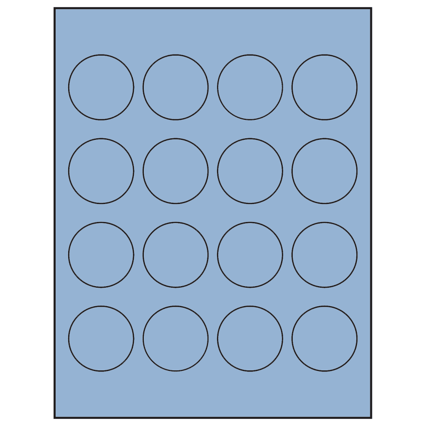 1.75" Pastel Blue Circular Sheet Labels