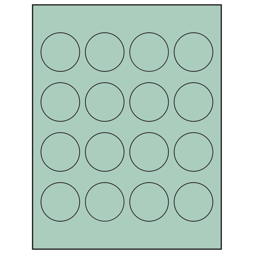 1.75" Pastel Green Circular Sheet Labels