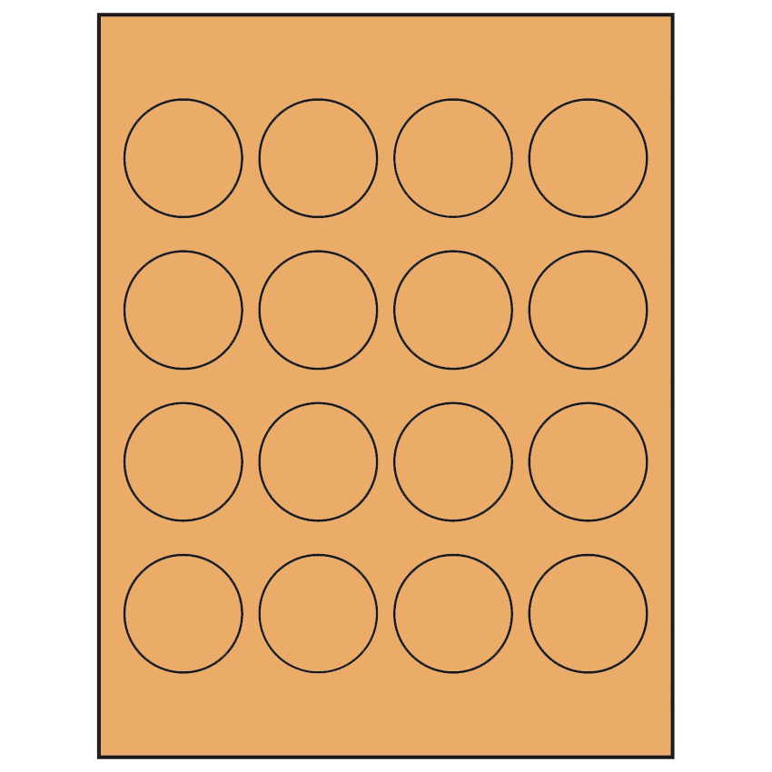 1.75" Pastel Orange Circular Sheet Labels