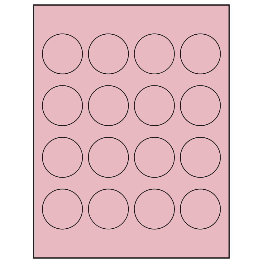 1.75" Pastel Pink Circular Sheet Labels