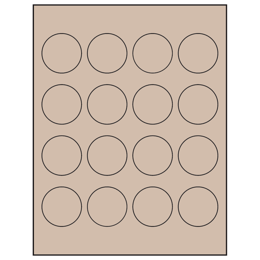 1.75" Pastel Tan Circular Sheet Labels