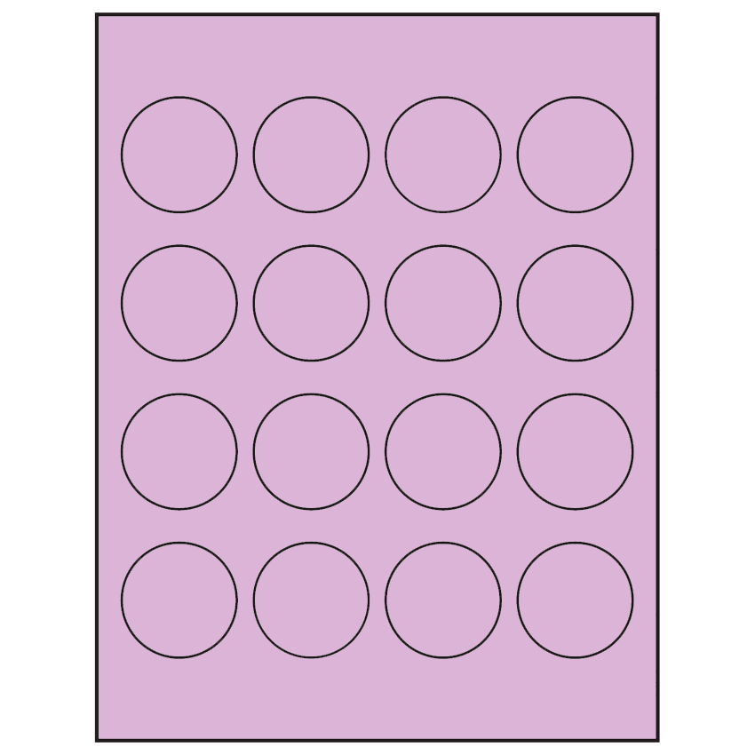 1.75" Pastel Purple Circular Sheet Labels