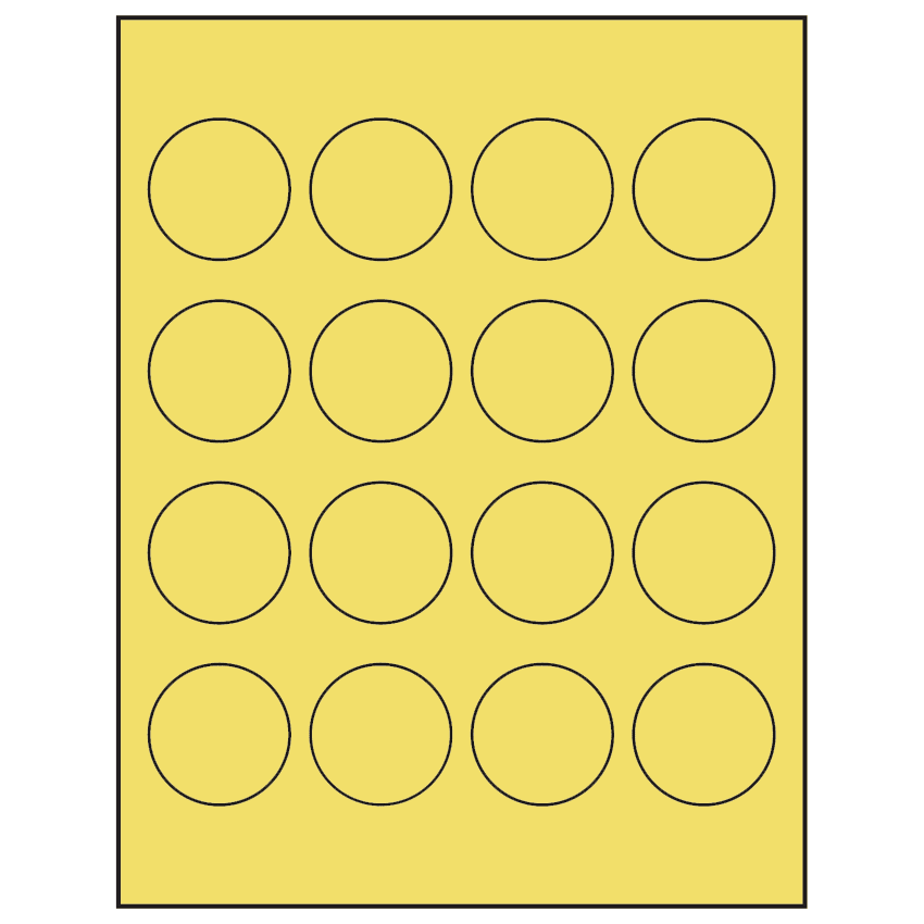 1.75" Pastel Yellow Circular Sheet Labels