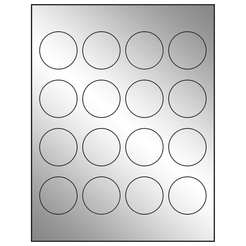 1.75" Silver Foil Circular Sheet Labels