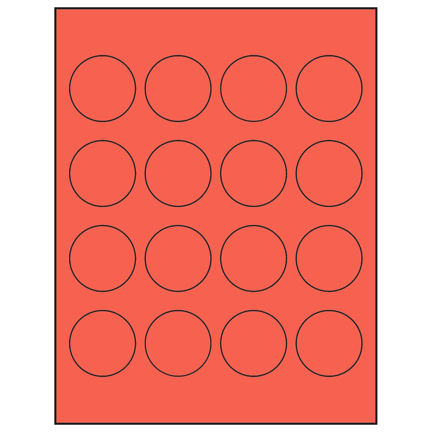 1.75" Red Circular Sheet Labels