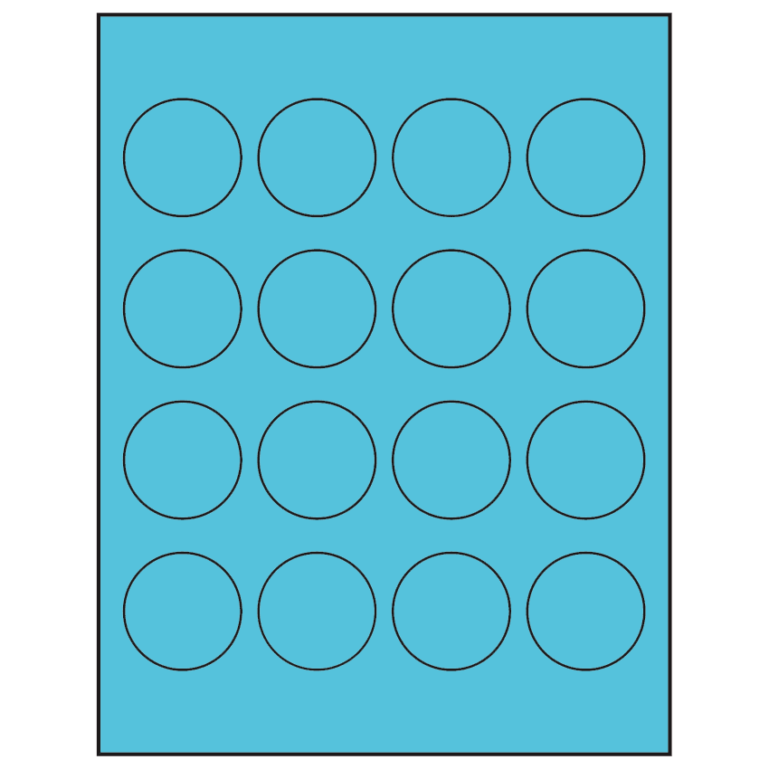 1.75" Turquoise Circular Sheet Labels