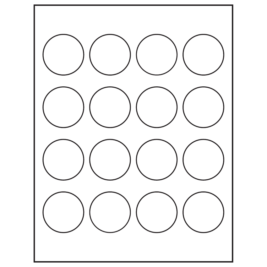 1.75" White Circular Sheet Labels