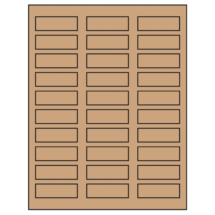 2.25" x 0.75" Brown Kraft Rectangular Sheet Labels