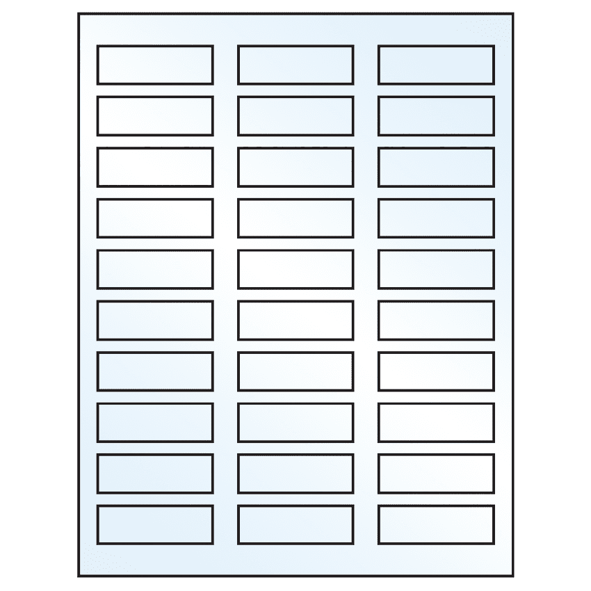 2.25" x 0.75" Crystal Clear Rectangular Sheet Labels