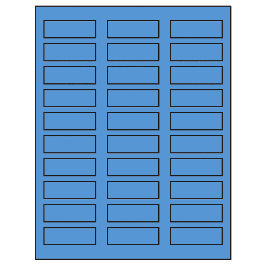 2.25" x 0.75" Fluorescent Blue Rectangular Sheet Labels