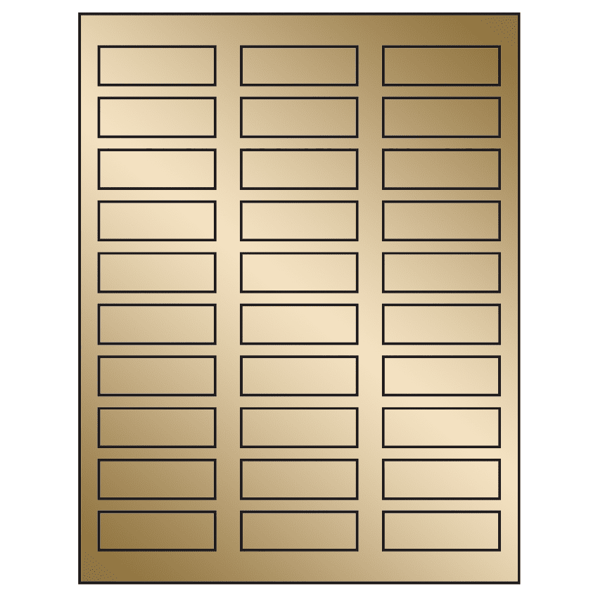 2.25" x 0.75" Gold Foil Rectangular Sheet Labels