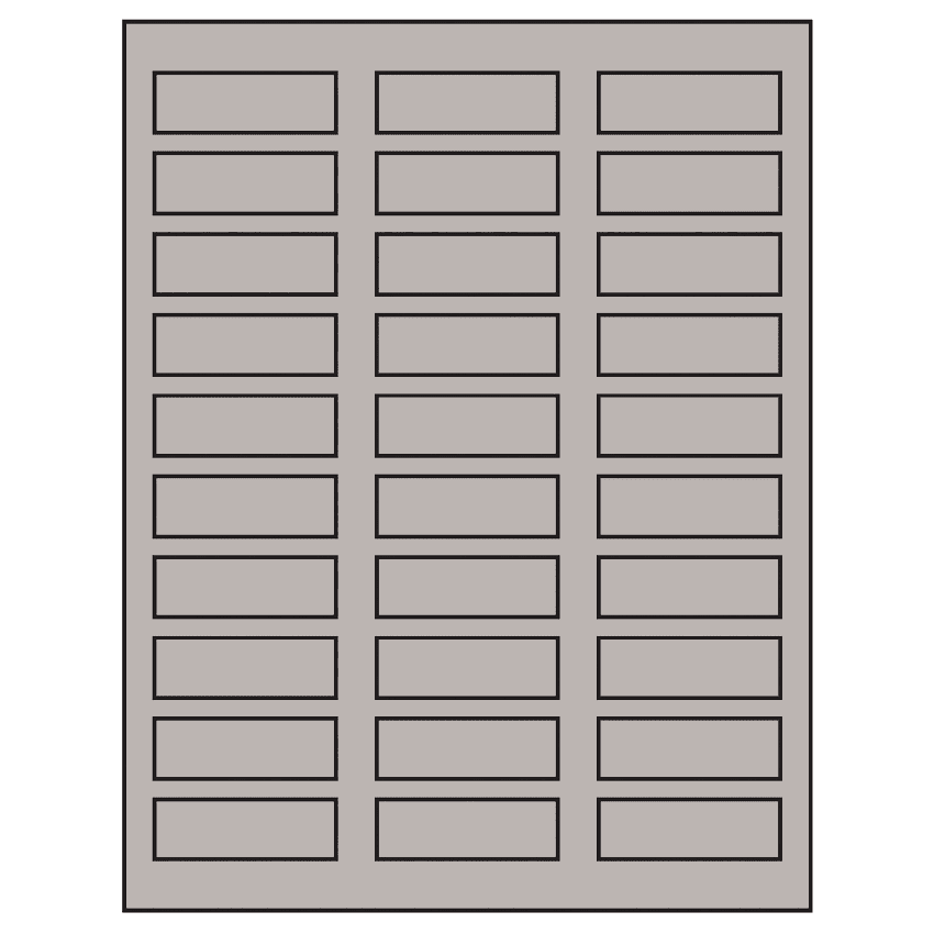2.25" x 0.75" Gray Rectangular Sheet Labels