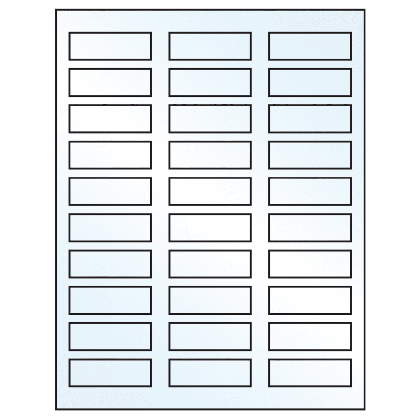 2.25" x 0.75" White Mid Gloss Rectangular Sheet Labels