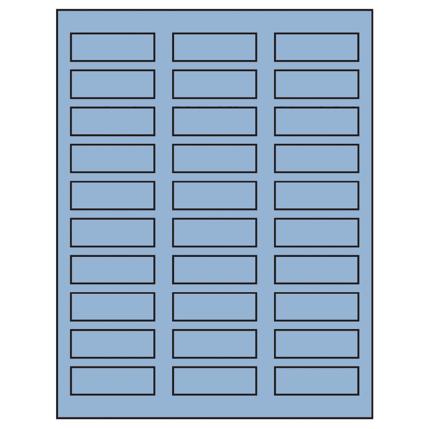 2.25" x 0.75" Pastel Blue Rectangular Sheet Labels