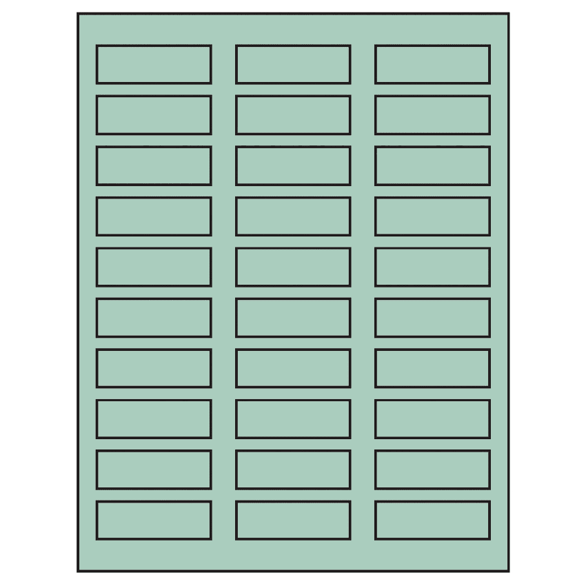 2.25" x 0.75" Pastel Green Rectangular Sheet Labels