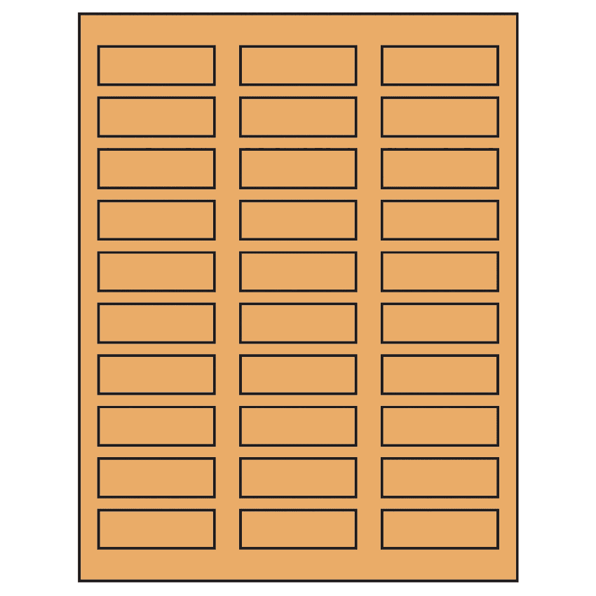 2.25" x 0.75" Pastel Orange Rectangular Sheet Labels