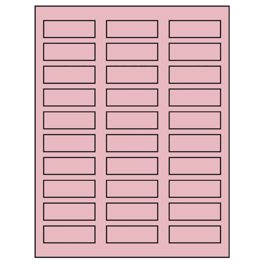 2.25" x 0.75" Pastel Pink Rectangular Sheet Labels