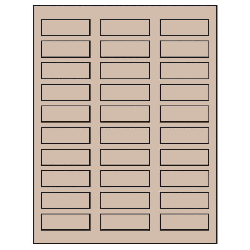 2.25" x 0.75" Pastel Tan Rectangular Sheet Labels