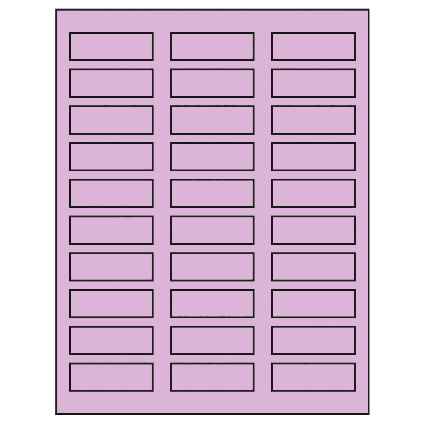2.25" x 0.75" Pastel Purple Rectangular Sheet Labels