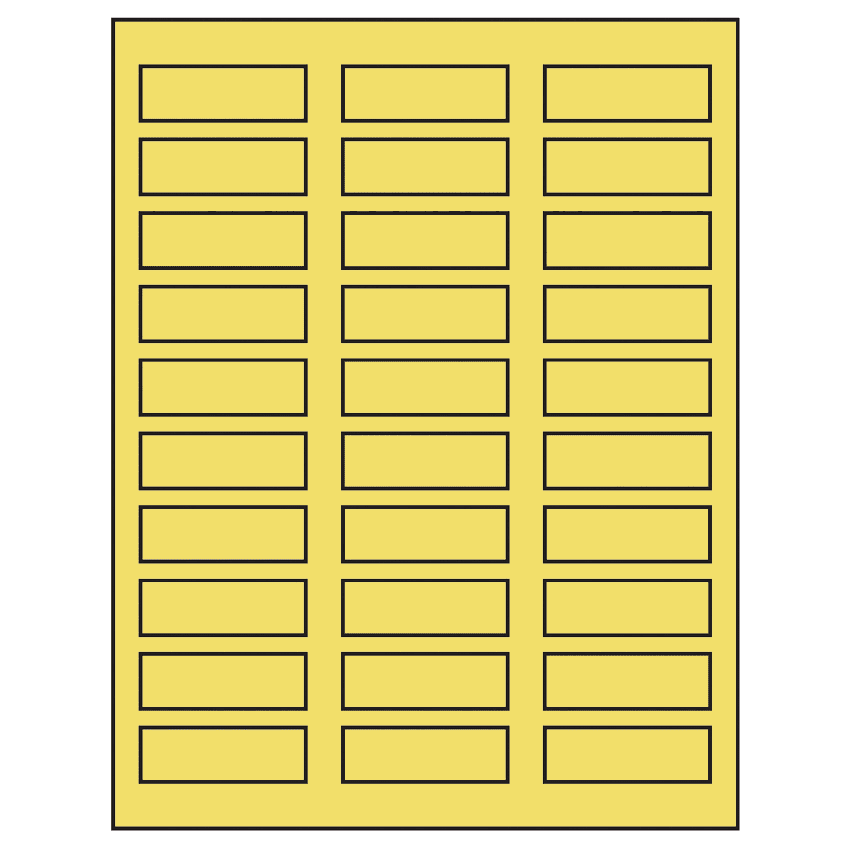2.25" x 0.75" Pastel Yellow Rectangular Sheet Labels
