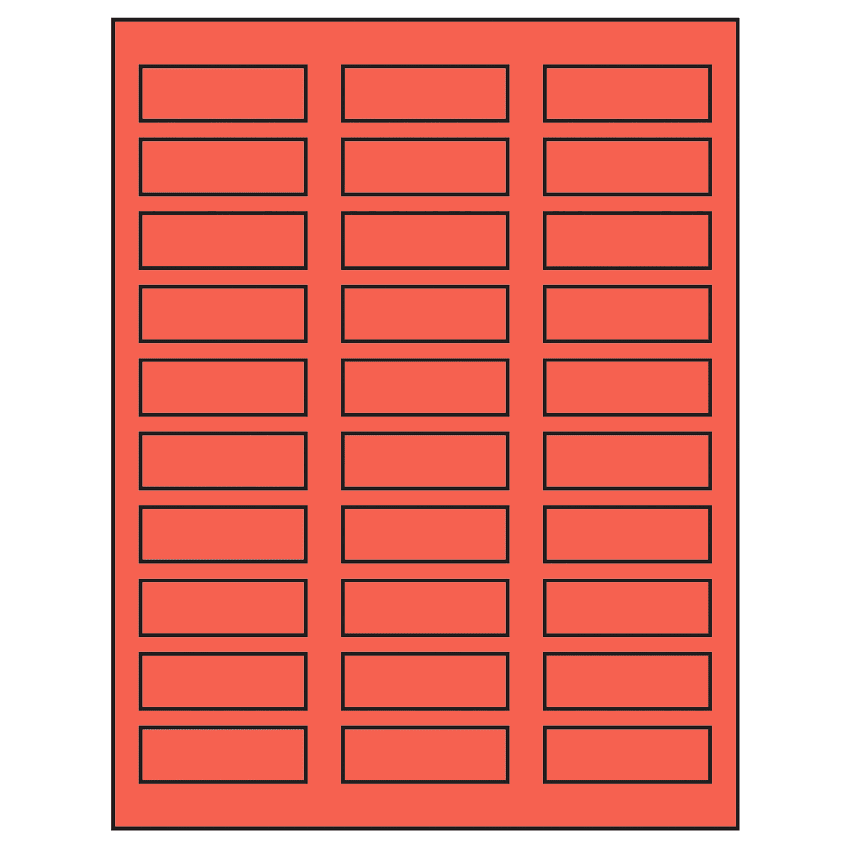 2.25" x 0.75" Red Rectangular Sheet Labels