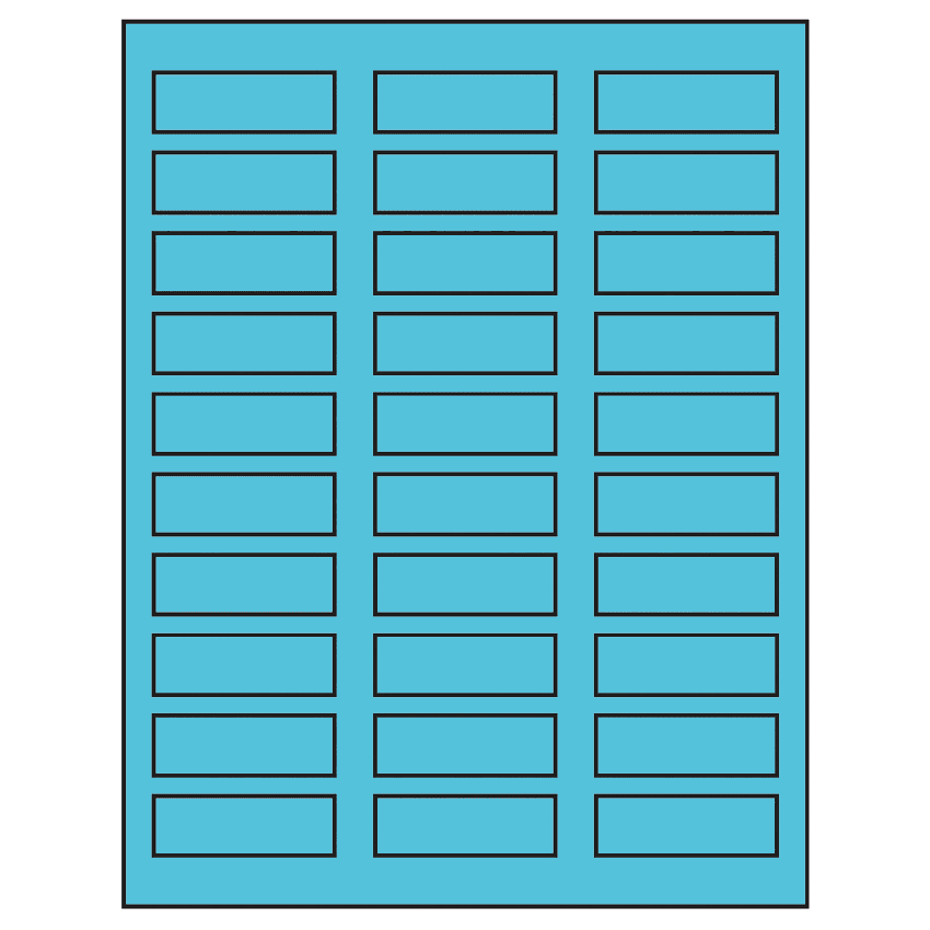 2.25" x 0.75" Turquoise Rectangular Sheet Labels